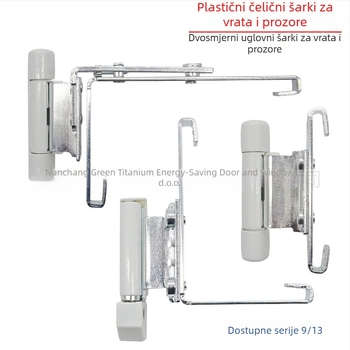 Kutni šarka za vrata i prozore, željezo, galvanizirani premaz, običan debeli šark, model Corner hinge