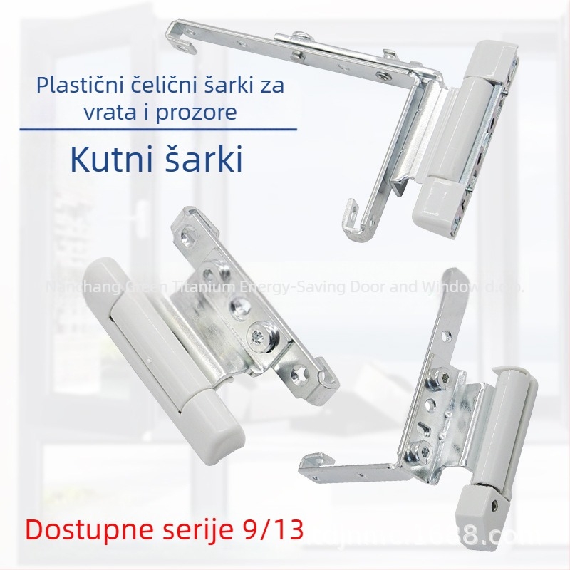 Kutni šarka za vrata i prozore, željezo, galvanizirani premaz, običan debeli šark, model Corner hinge