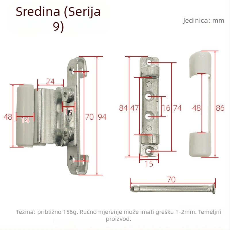 Kutni šarka za vrata i prozore, željezo, galvanizirani premaz, običan debeli šark, model Corner hinge