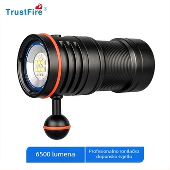 Trustfire Potapljački LED Reflektor za fotografiju – 50W, 5000mAh, aluminijska legura, domet do 50 m