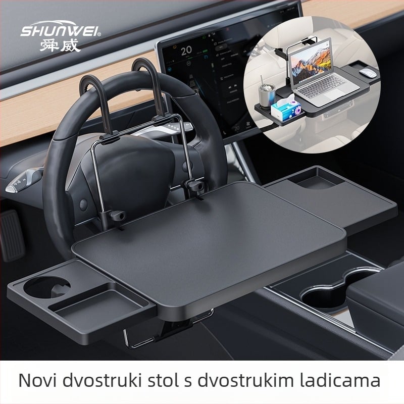 Automobilski stol za laptop i sklopna ploča za stražnji red – višefunkcionalan, plastična, Snap-in ugradnja, Shunwei, opća kompatibilnost