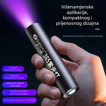 UV LED svjetiljka za otkrivanje pesticidnih ostataka na povrću — punjiva, ručni pogon, ultratanki i lagani, domet do 50 m