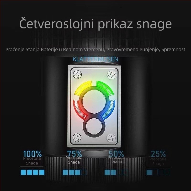 Taktička LED baterijska svjetiljka, 10W, 1200mAh punjiva, domet 100–200 m, ručno napajanje u nuždi