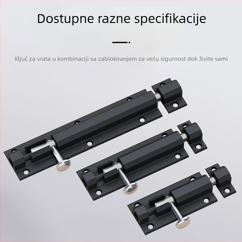 Brava za vrata s latchom za tijela – 304 nehrđajući čelik, protiv krađe, debeli zasun, kroz tijelo zasuna (Model: All-aluminum through-body latch; Opseg: Vrata i prozori; Stil: Moderni minimalistički)