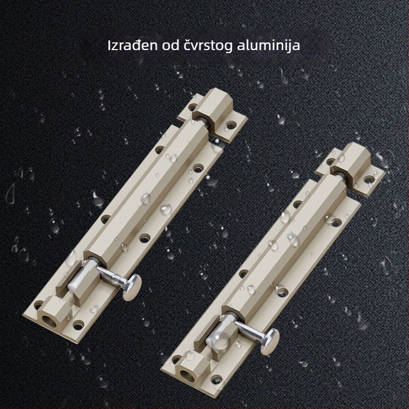 Brava za vrata s latchom za tijela – 304 nehrđajući čelik, protiv krađe, debeli zasun, kroz tijelo zasuna (Model: All-aluminum through-body latch; Opseg: Vrata i prozori; Stil: Moderni minimalistički)