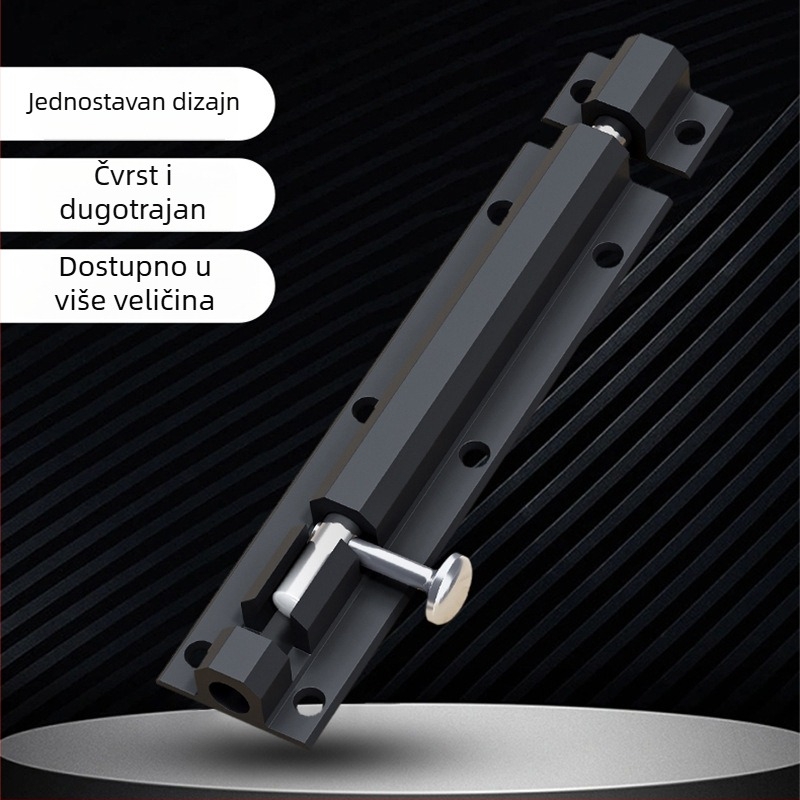 Brava za vrata s latchom za tijela – 304 nehrđajući čelik, protiv krađe, debeli zasun, kroz tijelo zasuna (Model: All-aluminum through-body latch; Opseg: Vrata i prozori; Stil: Moderni minimalistički)