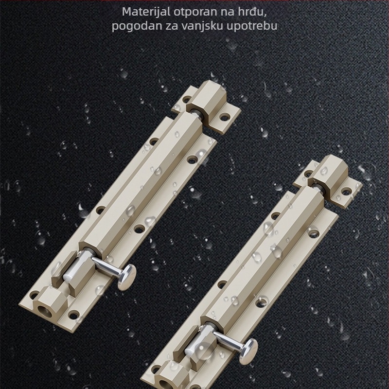 Brava za vrata s latchom za tijela – 304 nehrđajući čelik, protiv krađe, debeli zasun, kroz tijelo zasuna (Model: All-aluminum through-body latch; Opseg: Vrata i prozori; Stil: Moderni minimalistički)