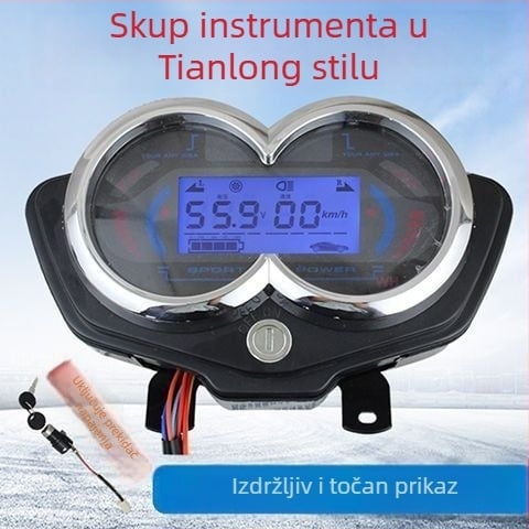 LCD instrument panel za električni tricikl, univerzalna kompatibilnost 48V/60V/72V, mjerač snage i tachometar