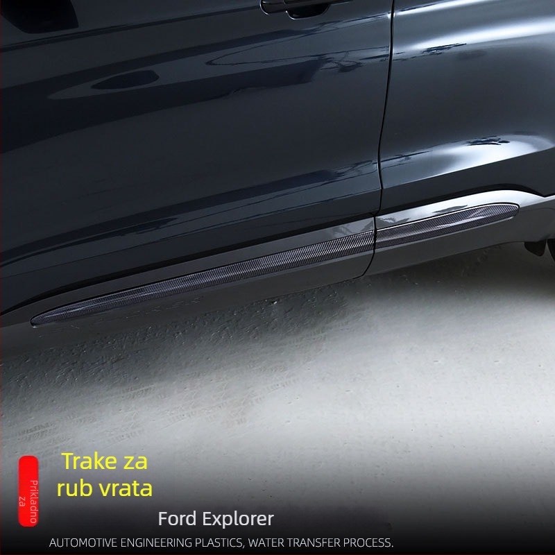 Naljepnice za karoseriju Ford Explorer – rub vrata i zaštitni branik, ABS, uzorak karbonskih vlakana, samolijepljiva instalacija, Xiao lewang