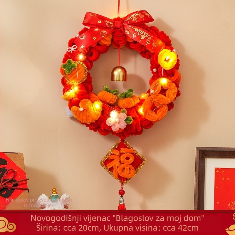 DIY set materijala za ručno tkani cvjetni prsten i narukvicu – PVC, proljetni festival, kineski stil