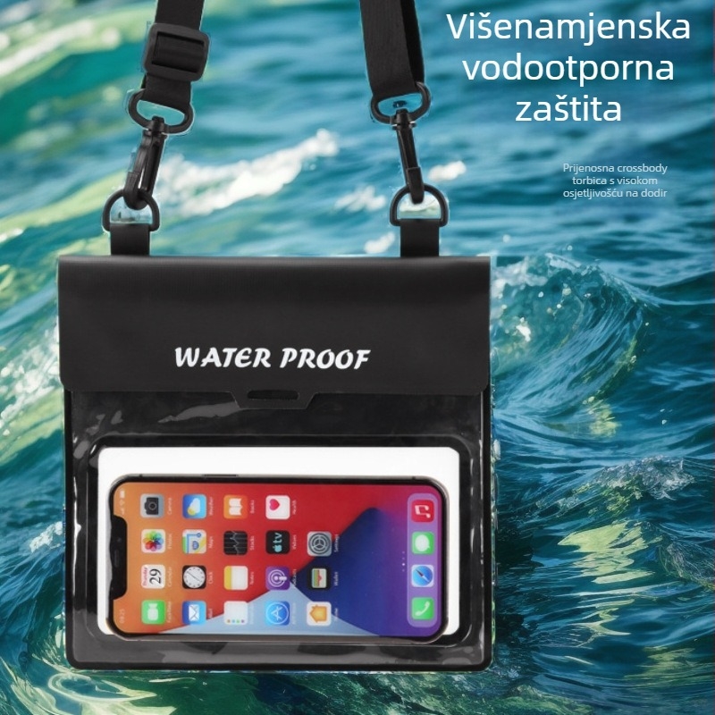 PVC vodootporna torbica za telefon s dodirnim zaslonom, velika kapaciteta – za plivanje, ronjenje, rafting i fotografiranje na plaži – unisex crossbody