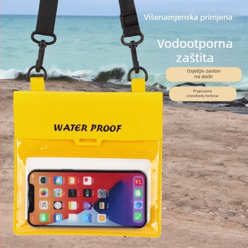 PVC vodootporna torbica za telefon s dodirnim zaslonom, velika kapaciteta – za plivanje, ronjenje, rafting i fotografiranje na plaži – unisex crossbody