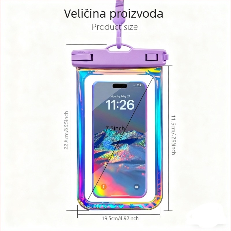 TPU vodootporna torbica za telefon – plovna za plivanje i raftanje, prilagodljiv kapacitet, ispis logotipa