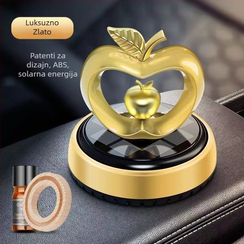 Auto aromaterapijski ukras – jabuka u obliku srca, montiran na sjedalo, držač parfema od legure+ABS, 10–20 ml, cvjetni miris, isparavanje 16–30 dana, uklanja mirise