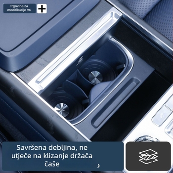 Silikonski unutarnji podložak za središnji držač čaše za Zeekr 9X – Driving Wing, model 9x water cup cover, silikonski materijal, zaštita interijera