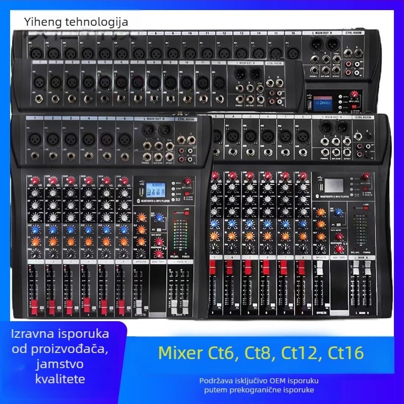 CT serija miksera s 6, 8, 12 ili 16 kanala, 48V phantom napajanje