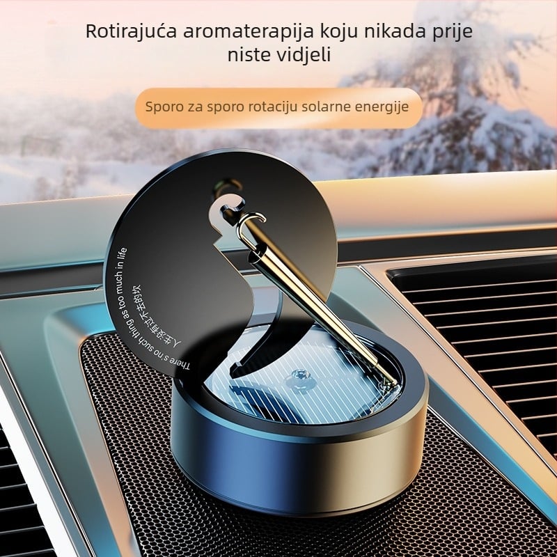 Automobilski aromaterapijski difuzor od legure s držačem parfema • Kapacitet 5–10 ml • Oblik kružne posude za miris • Miris: cvjetno-voćni • Dekor automobila i aroma • Trajanje mirisa 60–90 minuta