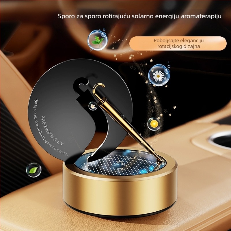 Automobilski aromaterapijski difuzor od legure s držačem parfema • Kapacitet 5–10 ml • Oblik kružne posude za miris • Miris: cvjetno-voćni • Dekor automobila i aroma • Trajanje mirisa 60–90 minuta