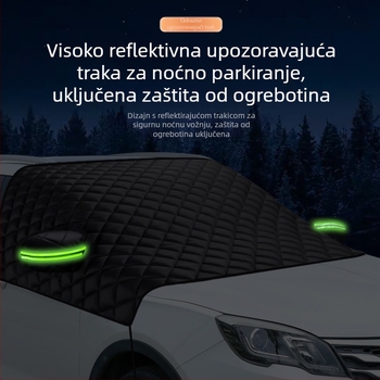 Univerzalni pokrov za auto s aluminijskom folijom, teleskopska instalacija, mrežasti uzorak, debeli stil
