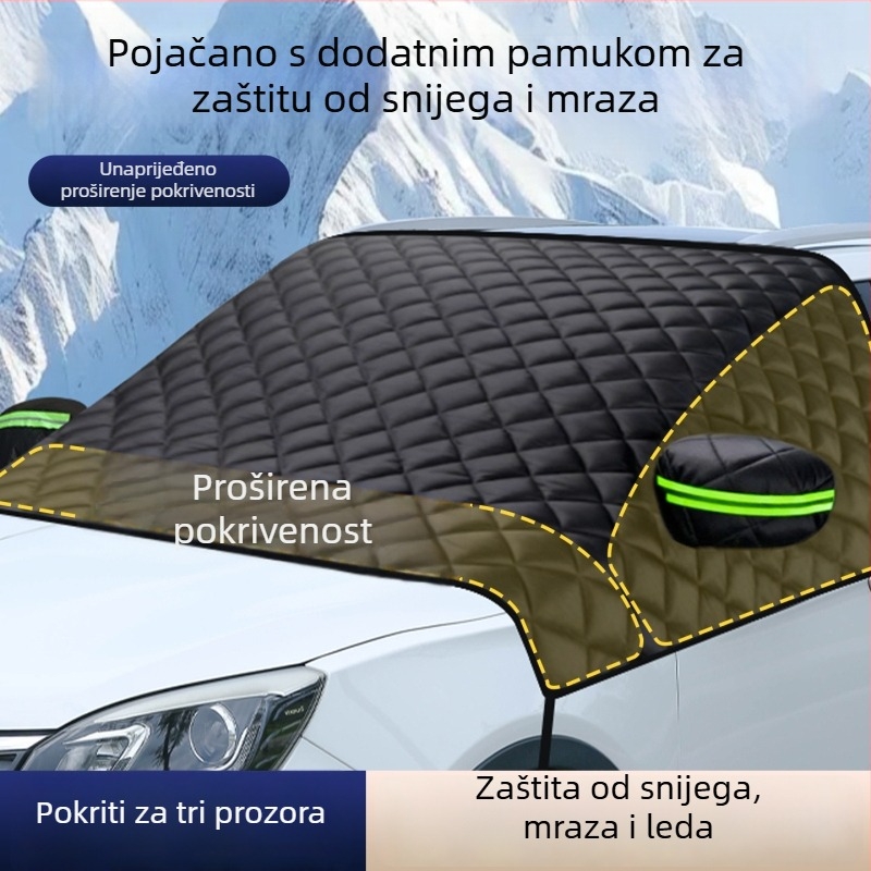 Univerzalni pokrov za auto s aluminijskom folijom, teleskopska instalacija, mrežasti uzorak, debeli stil