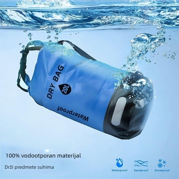 Vanjska vodootporna torba u obliku kante, kapacitet 10L/20L, 500D PVC, PVC mrežasta tkanina, tisk logotipa po narudžbi