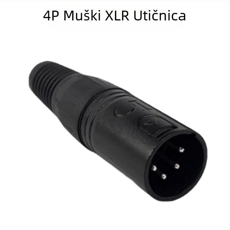 Yonglun RoHS XLR utikač 4P, bakreni pinovi, muški i ženski, za mikser zvuka i mikrofon