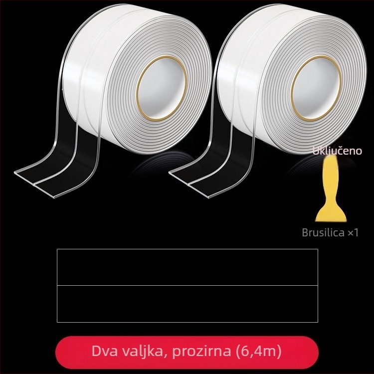Vodootporna naljepnica za rub prozora – Prozirna rubna traka za balkonske pločice, poliester, 5+ komada, zidna naljepnica otporna na plijesan