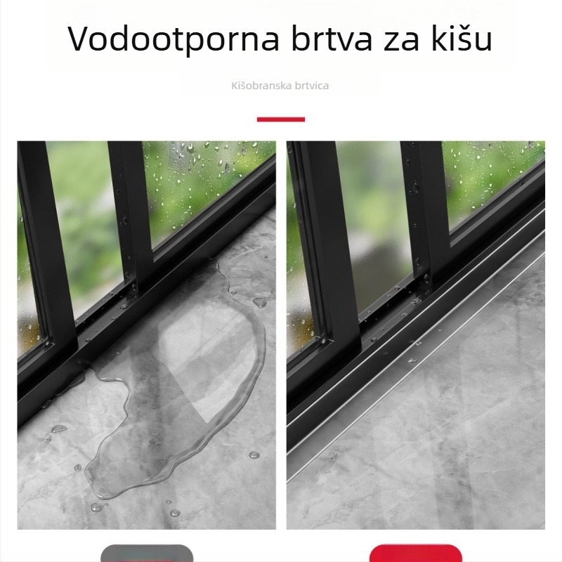 Vodootporna naljepnica za rub prozora – Prozirna rubna traka za balkonske pločice, poliester, 5+ komada, zidna naljepnica otporna na plijesan