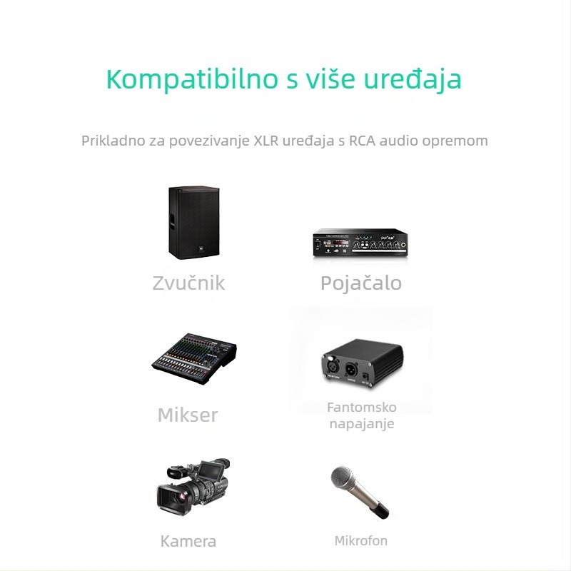 Audio kabel – WJ, pozlaćeni premaz, bakar bez kisika, XLR muški konektori