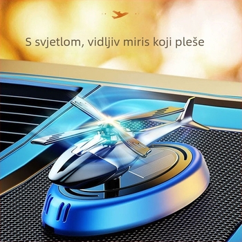 Auto aromaterapijski ukras sa solarnim rotirajućim motivom aviona, marka Zhuo Pin Xuan, materijal ABS zlitina, miris Citrus Ocean / Gardenia, volatilizacija 61–90 dana