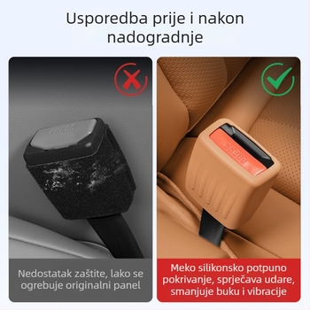 Silikonski zaštitni poklopac za utičnicu baze sigurnosnog pojasa L90, unutrašnjost automobila, snap-on ugradnja, središnja konzola, mogućnost tiskanja logotipa