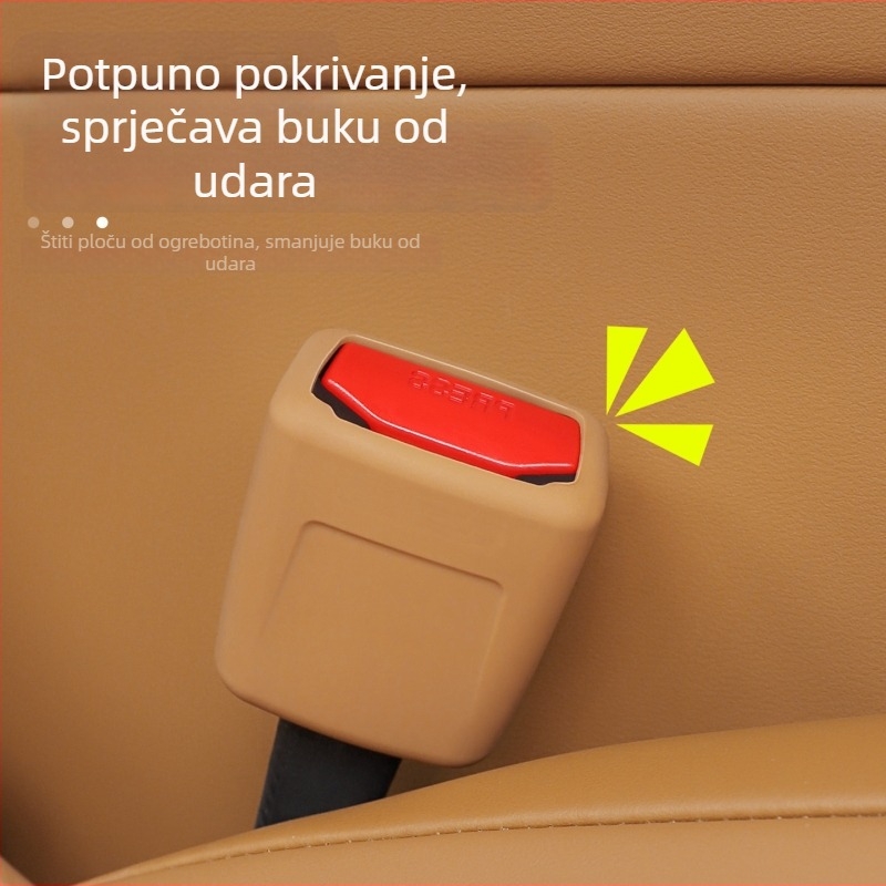 Silikonski zaštitni poklopac za utičnicu baze sigurnosnog pojasa L90, unutrašnjost automobila, snap-on ugradnja, središnja konzola, mogućnost tiskanja logotipa