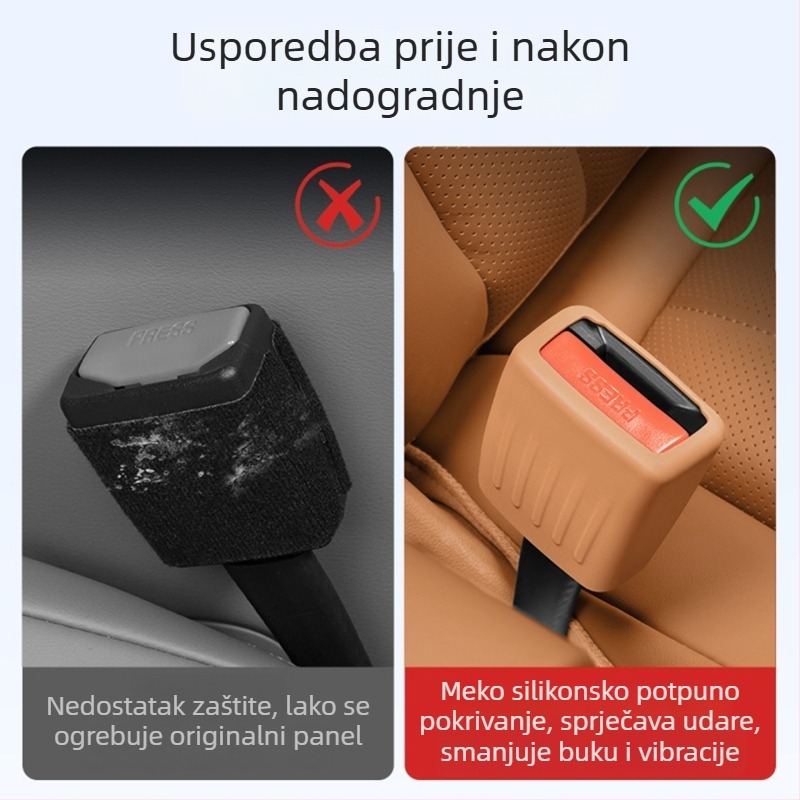 Silikonski zaštitni poklopac za utičnicu baze sigurnosnog pojasa L90, unutrašnjost automobila, snap-on ugradnja, središnja konzola, mogućnost tiskanja logotipa