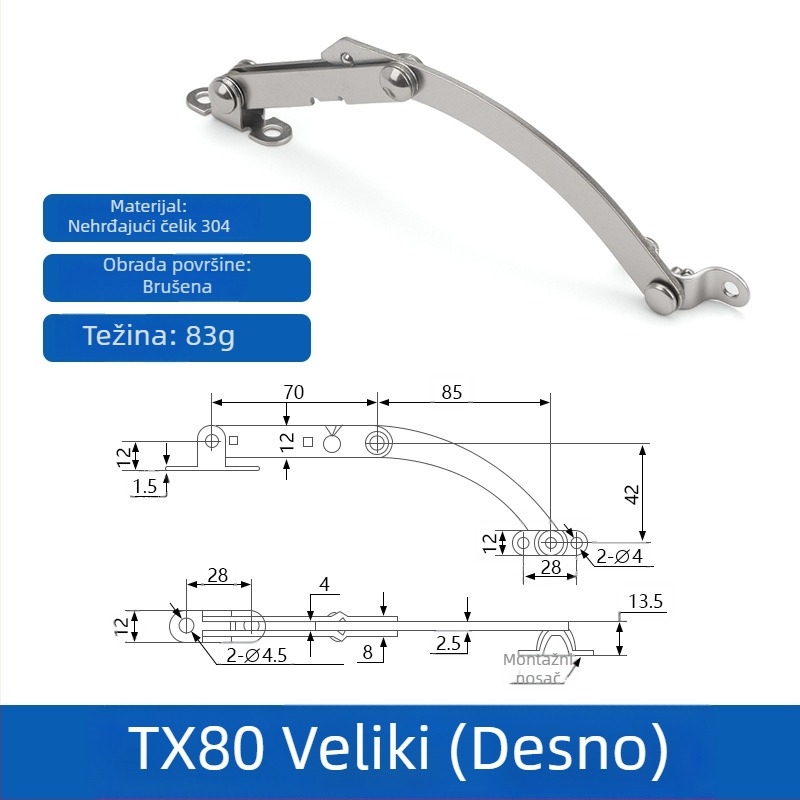 Podrška za prozor T80/T90 limiter, od željeza, marka Winning, moderan minimalistički stil