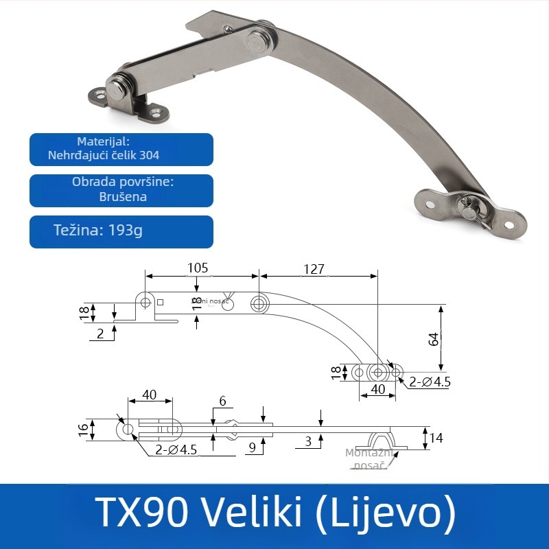 Podrška za prozor T80/T90 limiter, od željeza, marka Winning, moderan minimalistički stil