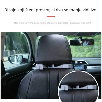 Kuka za naslon sjedala automobila – multifunkcionalna dvostruka kuka, ABS materijal, ispis logotipa, personalizacija