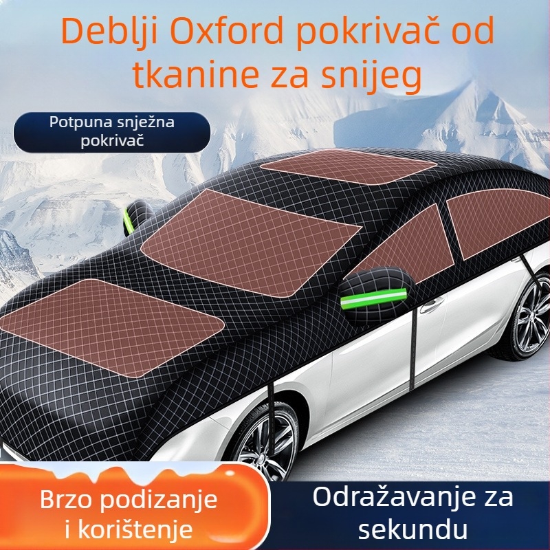 Pokrov za automobil od Oxford tkanine, univerzalni i debeli, zaštita od sunca, kiše, topline i tuče, potpuno pokrivanje, težina 700 g, montaža statičkim pričvršivanjem