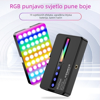 LED rasvjeta za ispunu M160 RGB – Prijenosno ručno RGB svjetlo za live streaming i fotografiju, ugrađena baterija, prilagodljiva temperatura boje 2500K–9900K