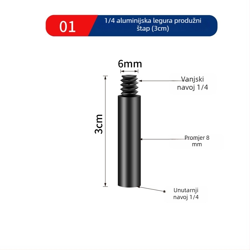 Jin Nian Shian aluminijska legura Tripod/PTZ - pogodno za tripod, kampiranje i držače za svjetla
