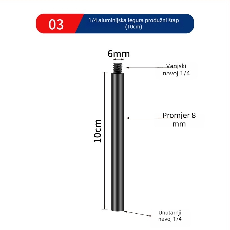Jin Nian Shian aluminijska legura Tripod/PTZ - pogodno za tripod, kampiranje i držače za svjetla
