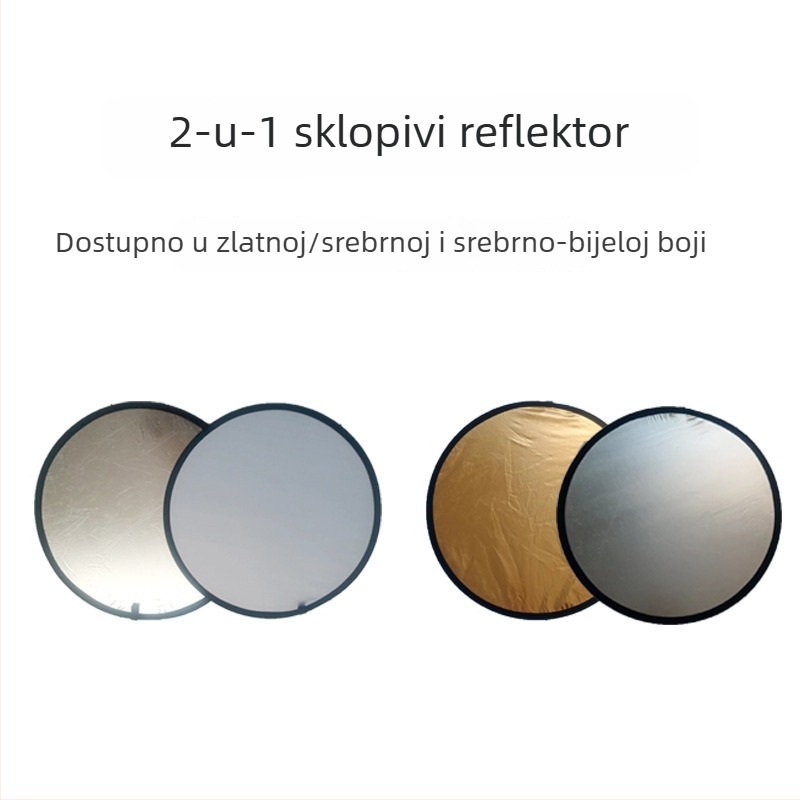 Ochre Reflektor 5 u 1 za fotografiju proizvoda, prijenosni ovalni reflektor s visoko kvalitetnim reflektirajućim platnom, pogodan za fotografiranje proizvoda, težina 1 kg