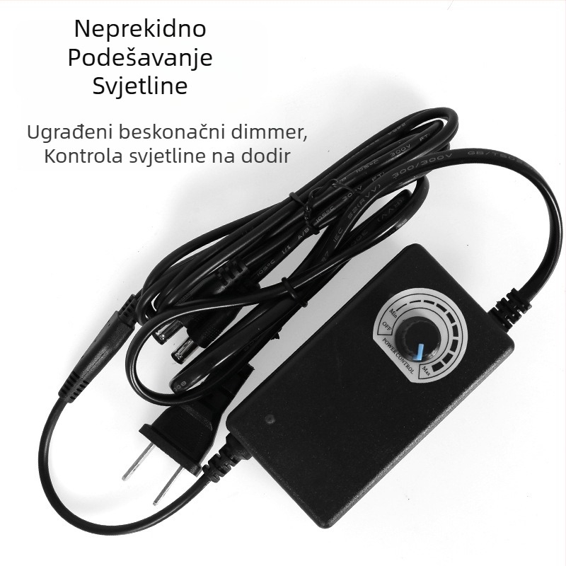 Aluminijsko kućište studijskog rasvjetnog panela s LED trakom, mekani svjetlo, bezkrokno podešavanje jačine, 22W, 7–12V