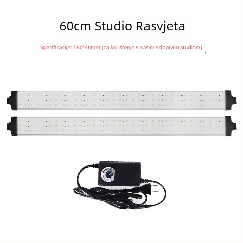 Aluminijsko kućište studijskog rasvjetnog panela s LED trakom, mekani svjetlo, bezkrokno podešavanje jačine, 22W, 7–12V