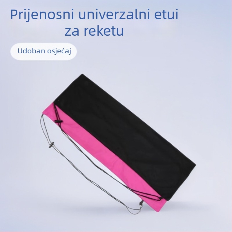 Prenosna torba za rekete za badminton i tenis, s flanelnom podstavom i vanjim poliester materijalom, s tiskanim logom, za odrasle, univerzalno skladištenje reketa.