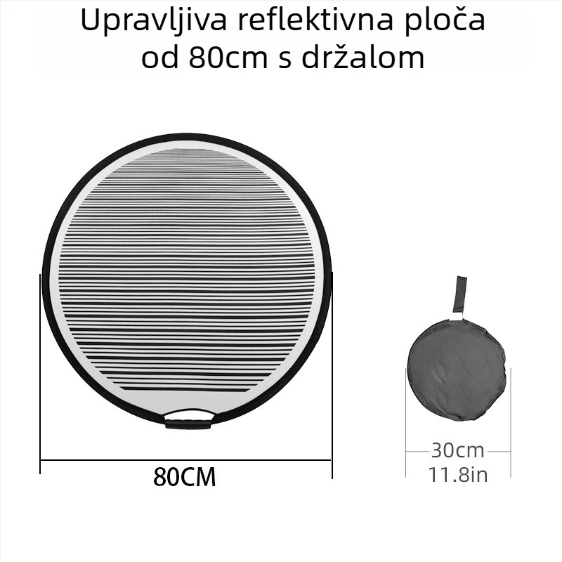 Prugasti reflektivni pozadinski panel, sklopivi, za fotografiju proizvoda, težina 0,25 kg, Minrui