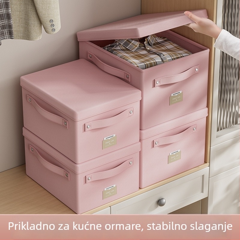 Skup za odlaganje odjeće, platnena kutija, 60L kapaciteta, satenski materijal, stil novog kineskog dizajna, pogodna za dnevni boravak i spavaću sobu