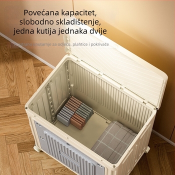Kutija za odlaganje odjeće – sklopiva, prenosiva s kotačićima, polipropilenska konstrukcija, kapacitet 5–10 L