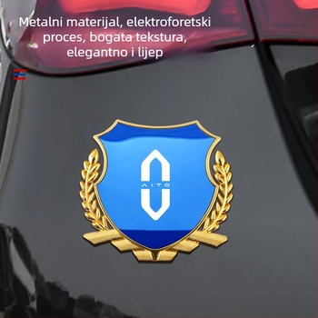 Bočna emblema od cinka legura s motivom pšenice za vozila AITO M5/M7/M8/M9, metalna dekoracija karoserije, samoljepljiva montaža