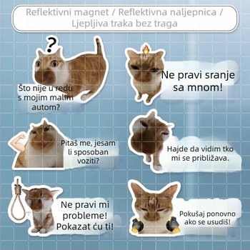 Naljepnice za karoseriju automobila s meme mačkom – smiješni tekstovi, vodootporne, za stražnje staklo i bočne stranice