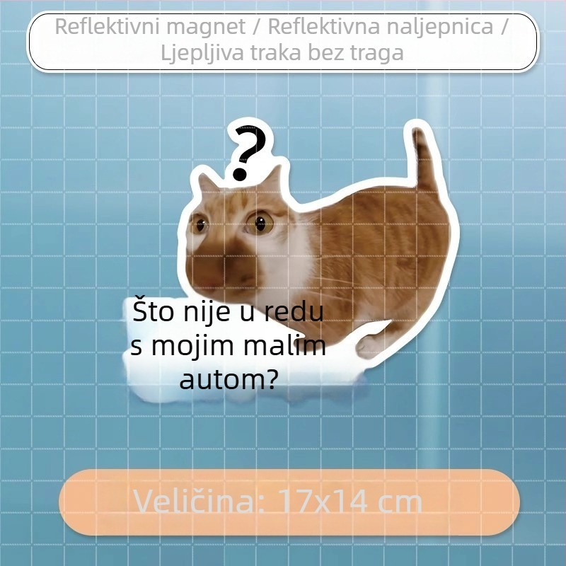 Naljepnice za karoseriju automobila s meme mačkom – smiješni tekstovi, vodootporne, za stražnje staklo i bočne stranice